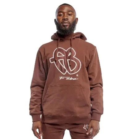 FUBU Classic FB Logo Hoodie, Brown (1)