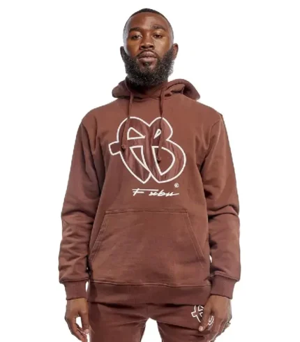 FUBU Classic FB Logo Hoodie, Brown (1)