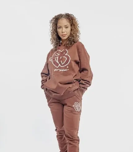 FUBU Classic FB Logo Hoodie, Brown (2)