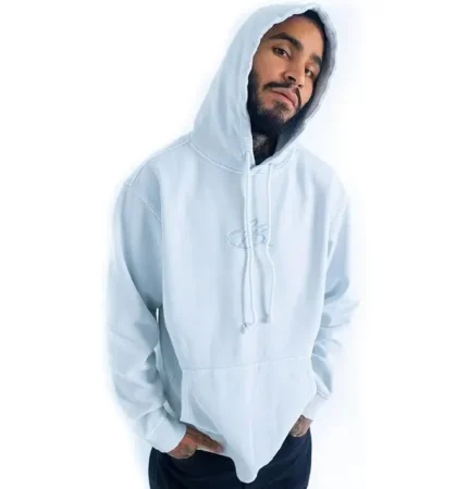 FUBU Ice Blue Garment Washed Script Hoodie (2)