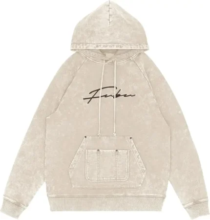FUBU Signature Washed Utility Hoodie, Charcoal (1)