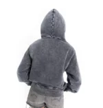 FUBU Women's Signature Logo Utility Hoodie Washed Grey (2)