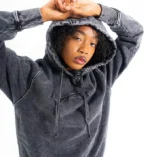 FUBU Women's Signature Logo Utility Hoodie Washed Grey (5)