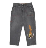 Mens Y2K Muhammad Ali Embroidered Platinum Fubu Jeans (1)