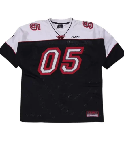 Vintage 90s FUBU 05 Football Jersey Hip Hop Rap White Black All State Heavy (1)