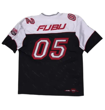 Vintage 90s FUBU 05 Football Jersey Hip Hop Rap White Black All State Heavy (6)