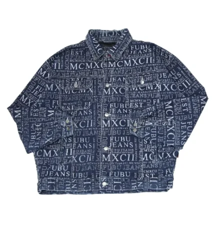 Vintage Fubu The Collection MCMXCII AOP Denim Jacket (1)
