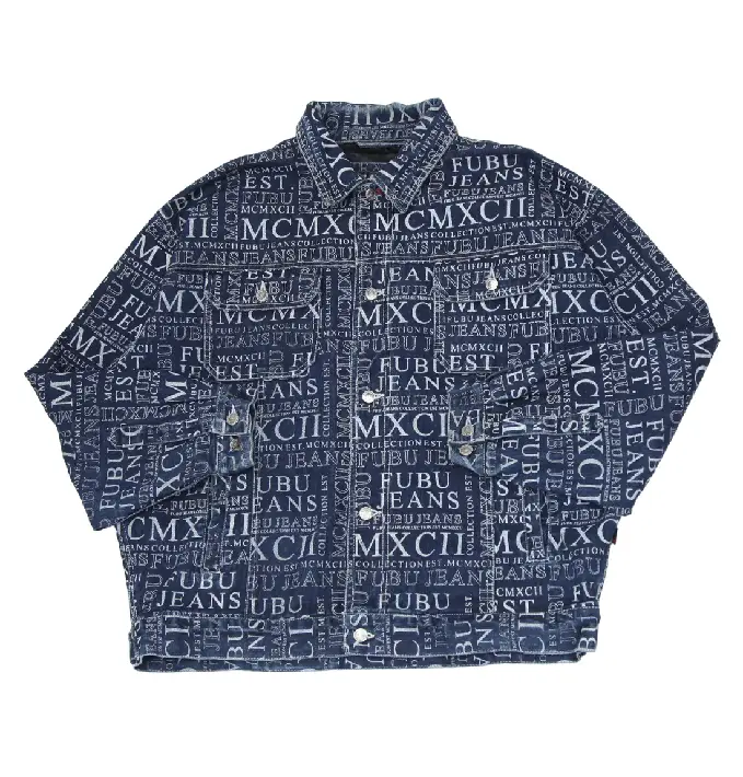 Vintage Fubu The Collection MCMXCII AOP Denim Jacket (1) Vintage Fubu The Collection MCMXCII AOP Denim Jacket (1)