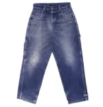 Y2K Mens FUBU Denim Jeans Washed Blue Straight Fit Embroidered 34 (1)